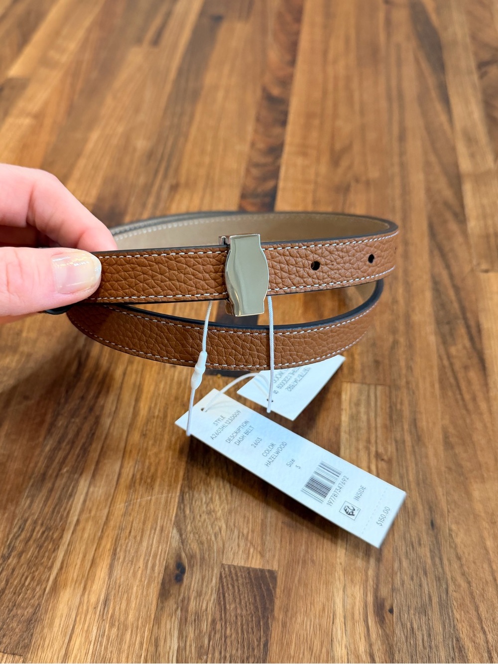 NWT - Veronica Beard Dash Belt - Hazelwood and Chrome - Small
